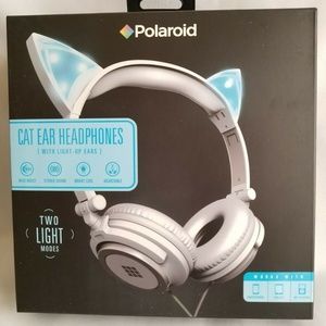 Polaroid Blue Cat Ear Headphones Light Up Ears